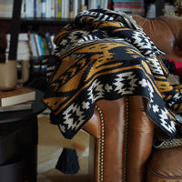HKM-055443 Cozy Cartoon Pumpkin Carriage Knitting Blanket – Acrylic Sofa Cover for Spring and Autumn
