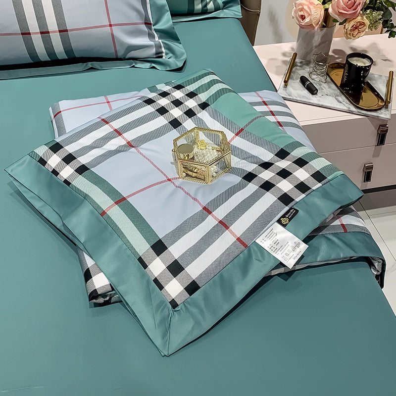 HKM-055443 Tencel Lyocell Summer Air Conditioner Quilt with Feather Silk Cotton Filling - Modern Twill Design