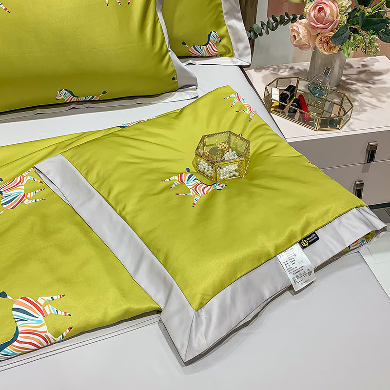HKM-055443 Tencel Lyocell Summer Air Conditioner Quilt with Feather Silk Cotton Filling - Modern Twill Design