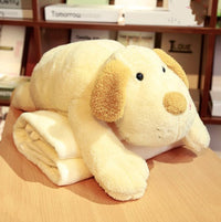 HKM-055571 Dual-Use Siesta Pillow Blanket for Car and Office – Cartoon Design, Plush Material, Foldable Comfort