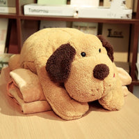HKM-055571 Dual-Use Siesta Pillow Blanket for Car and Office – Cartoon Design, Plush Material, Foldable Comfort