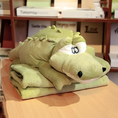 HKM-055571 Dual-Use Siesta Pillow Blanket for Car and Office – Cartoon Design, Plush Material, Foldable Comfort