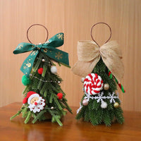 HKM-055571 Red and White Snowflake Mini Christmas Tree Ornaments - DIY Holiday Decorations 21cm
