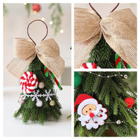 HKM-055571 Red and White Snowflake Mini Christmas Tree Ornaments - DIY Holiday Decorations 21cm
