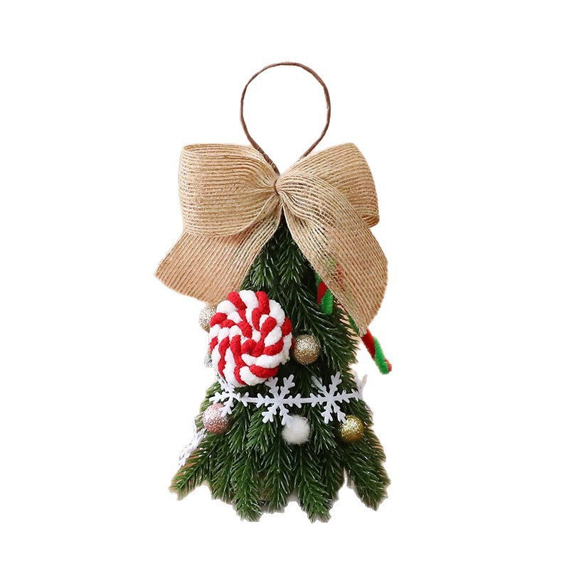 HKM-055571 Red and White Snowflake Mini Christmas Tree Ornaments - DIY Holiday Decorations 21cm
