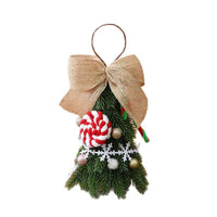 HKM-055571 Red and White Snowflake Mini Christmas Tree Ornaments - DIY Holiday Decorations 21cm