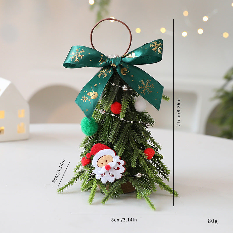HKM-055571 Red and White Snowflake Mini Christmas Tree Ornaments - DIY Holiday Decorations 21cm