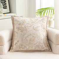 HKM-056083 Nordic Style Flower Chenille Cushion Cover - 45x45cm, Available in Multiple Leaf Patterns and Colors