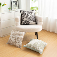 HKM-056083 Nordic Style Flower Chenille Cushion Cover - 45x45cm, Available in Multiple Leaf Patterns and Colors