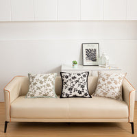 HKM-056083 Nordic Style Flower Chenille Cushion Cover - 45x45cm, Available in Multiple Leaf Patterns and Colors
