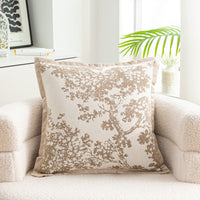 HKM-056083 Nordic Style Flower Chenille Cushion Cover - 45x45cm, Available in Multiple Leaf Patterns and Colors