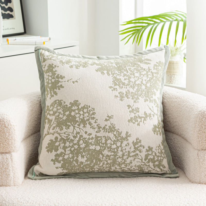 HKM-056083 Nordic Style Flower Chenille Cushion Cover - 45x45cm, Available in Multiple Leaf Patterns and Colors