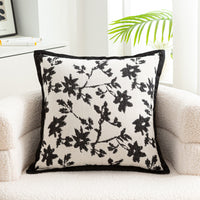HKM-056083 Nordic Style Flower Chenille Cushion Cover - 45x45cm, Available in Multiple Leaf Patterns and Colors