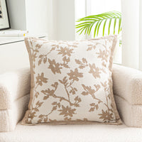 HKM-056083 Nordic Style Flower Chenille Cushion Cover - 45x45cm, Available in Multiple Leaf Patterns and Colors