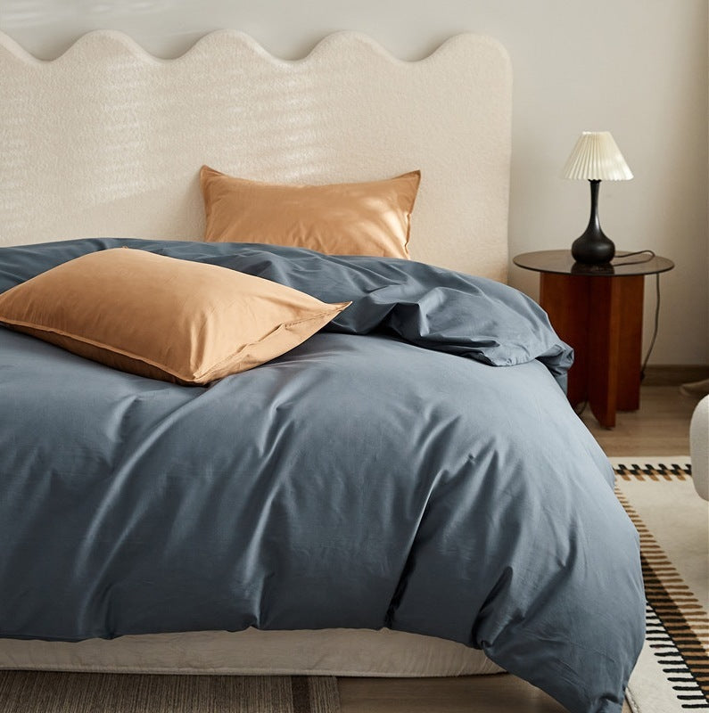 HKM-056275 Thickened Solid Color Minimalist Pillowcase Pair in Long-Staple Cotton, 48x74 cm
