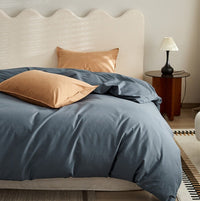 HKM-056275 Thickened Solid Color Minimalist Pillowcase Pair in Long-Staple Cotton, 48x74 cm