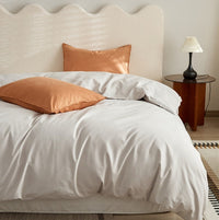 HKM-056275 Thickened Solid Color Minimalist Pillowcase Pair in Long-Staple Cotton, 48x74 cm