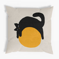 HKM-056339 Cute Cartoon Cat Pillowcase for Small Living Rooms, Cotton and Linen Material, 45x45 cm