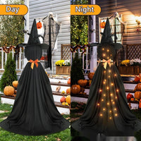 HKM-056403 Luminous Black Ghost Hat with Bowknot Decoration - Silk Material Options Available