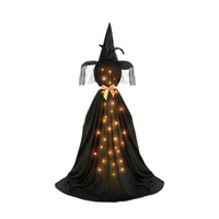 HKM-056403 Luminous Black Ghost Hat with Bowknot Decoration - Silk Material Options Available