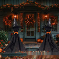 HKM-056403 Luminous Black Ghost Hat with Bowknot Decoration - Silk Material Options Available