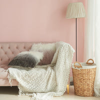 HKM-056659 Nordic Style Gradual Color Plush Wool Cushion Cover in Grey and Pink, 45x45cm