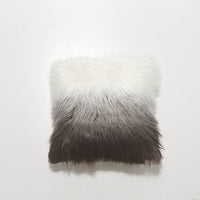 HKM-056659 Nordic Style Gradual Color Plush Wool Cushion Cover in Grey and Pink, 45x45cm
