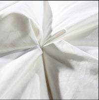 HKM-056723 Twisted Flower Cotton Bread Pillow with Feather Velvet Filling - 48x74cm, White