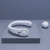 HKM-056787 Rechargeable Bladeless Neckband Fan with Digital Display and Built-in Battery, 4000mAh, USB Power Source