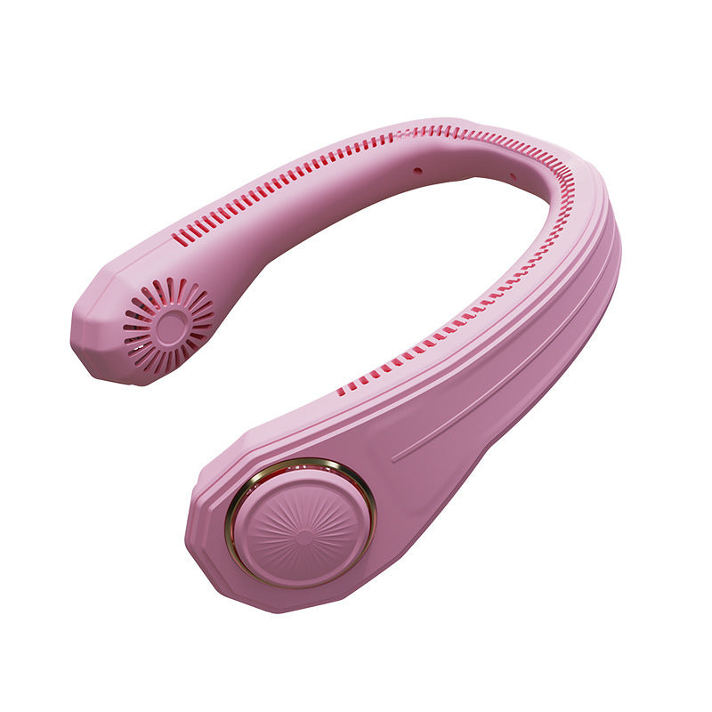 HKM-056787 Rechargeable Bladeless Neckband Fan with Digital Display and Built-in Battery, 4000mAh, USB Power Source