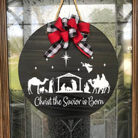 HKM-057043 Christmas Wooden Board Garland Doorplate Decoration for Home and Garden