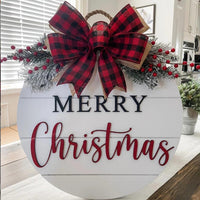HKM-057043 Christmas Wooden Board Garland Doorplate Decoration for Home and Garden