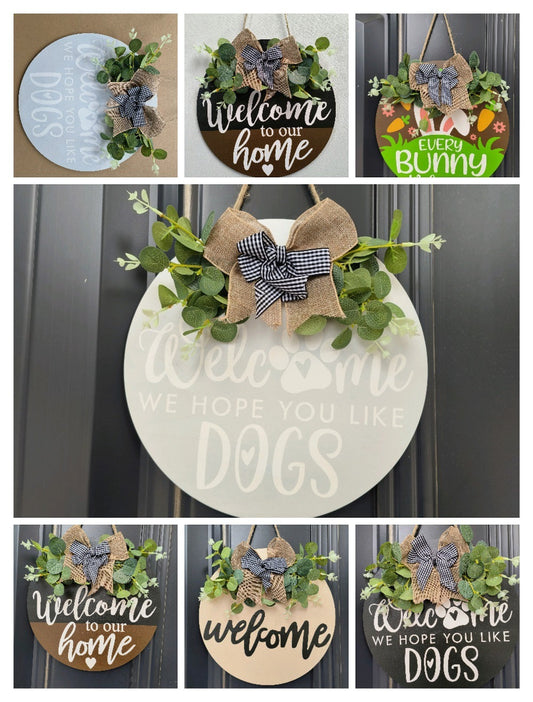 HKM-057043 Christmas Wooden Board Garland Doorplate Decoration for Home and Garden