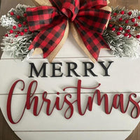 HKM-057043 Christmas Wooden Board Garland Doorplate Decoration for Home and Garden