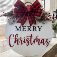 HKM-057043 Christmas Wooden Board Garland Doorplate Decoration for Home and Garden