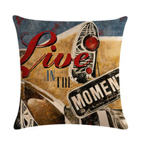HKM-057107 Retro Linen Sofa Pillow Cover for Bay Window and Car Cushion – American Country Style, 45x45cm