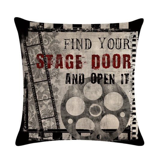 KTX-057107 Retro Linen Sofa Pillow Cover for Bay Window and Car Cushion – American Country Style, 45x45cm