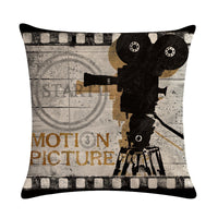 HKM-057107 Retro Linen Sofa Pillow Cover for Bay Window and Car Cushion – American Country Style, 45x45cm