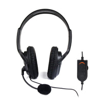 HKM-057171 Wired Double-Sided Headset for Gaming and Computer Use with Microphone