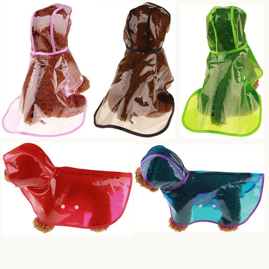 HKM-057299 Transparent Waterproof Raincoat for Pets in Multiple Colors and Sizes