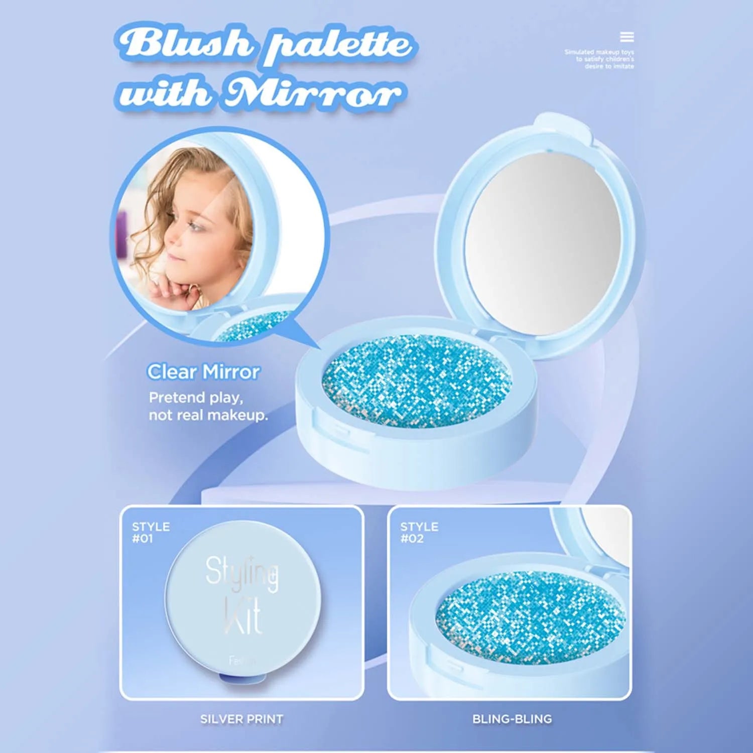 Kids Pretend Play Makeup Case Set with Brush Tools - Ideal Beauty Toy for Children Ages 2 to 14