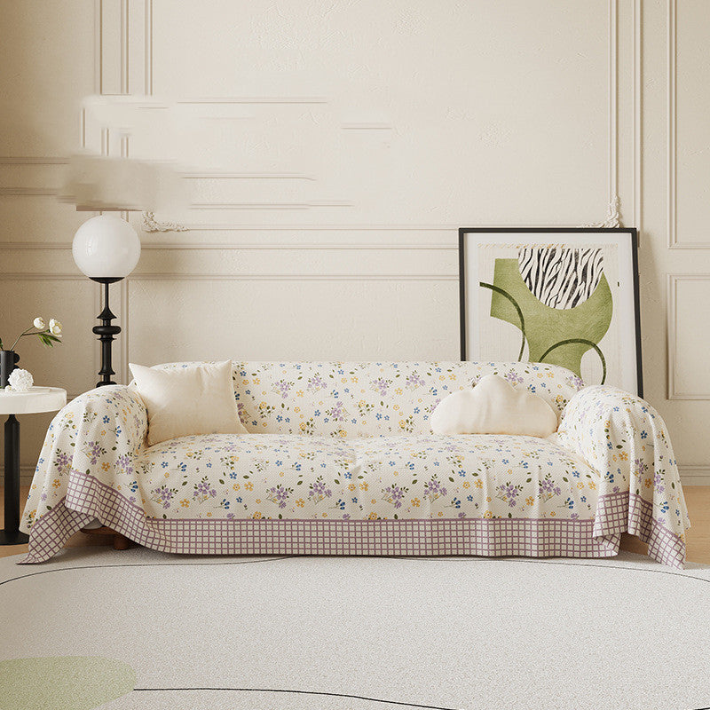 HKM-057427 Universal Non-Slip Floral Plant Design Sofa Cover in Various Sizes and Colors