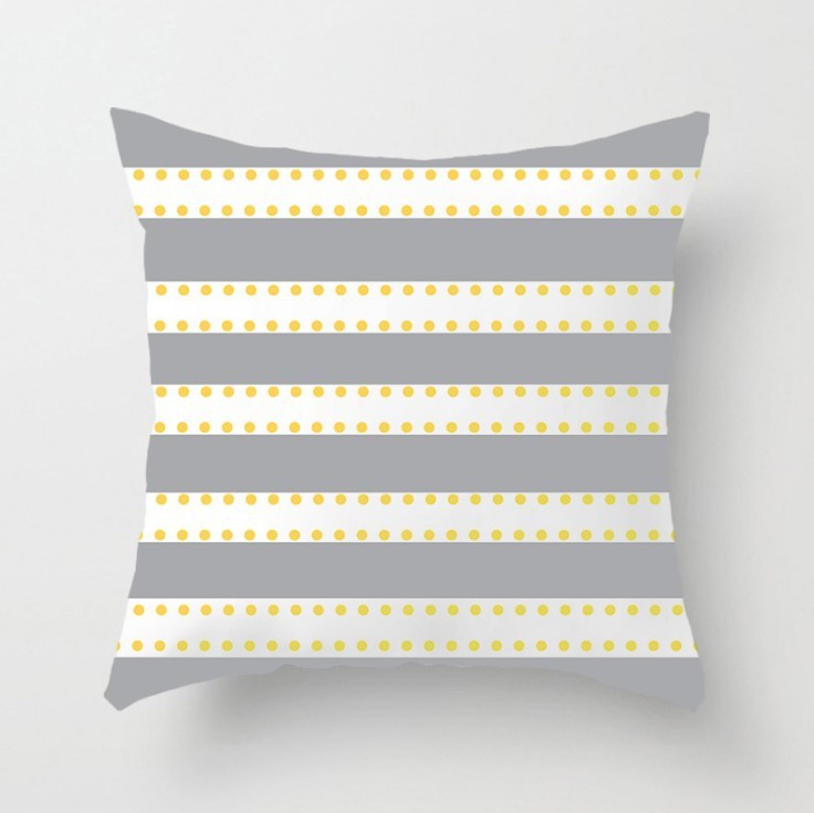 HKM-057491 Soft Striped Pillowcase for Office and Home Decor - 45x45cm, Crystal Soft Material, Single-Sided Print