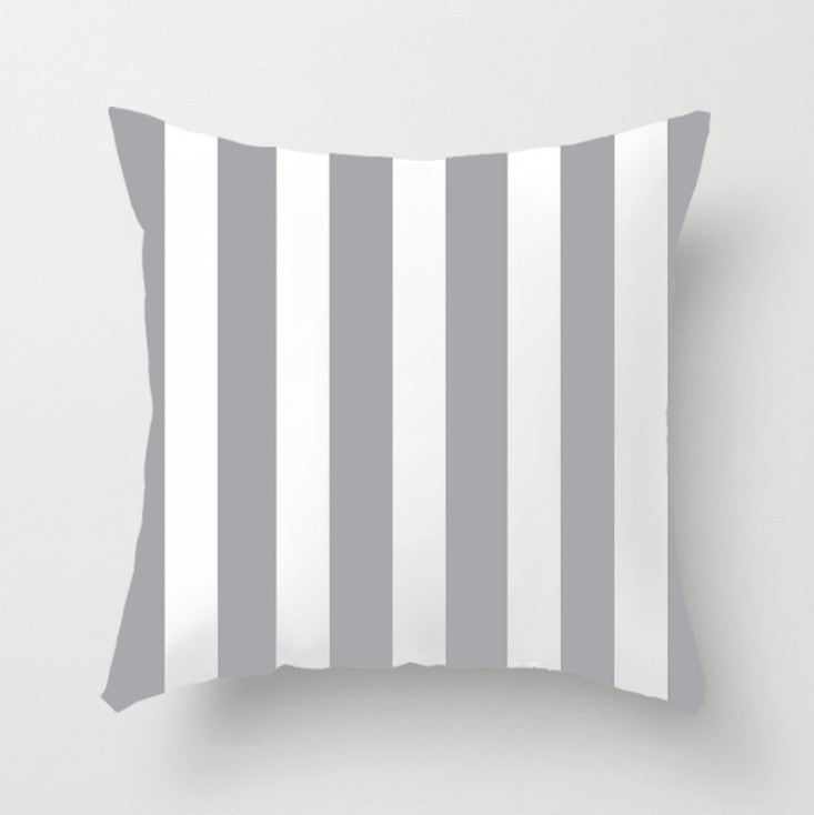 HKM-057491 Soft Striped Pillowcase for Office and Home Decor - 45x45cm, Crystal Soft Material, Single-Sided Print