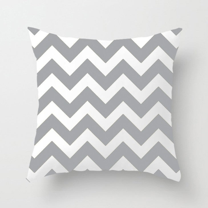 HKM-057491 Soft Striped Pillowcase for Office and Home Decor - 45x45cm, Crystal Soft Material, Single-Sided Print