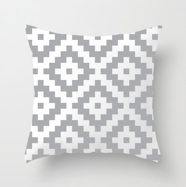 HKM-057491 Soft Striped Pillowcase for Office and Home Decor - 45x45cm, Crystal Soft Material, Single-Sided Print