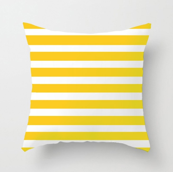 HKM-057491 Soft Striped Pillowcase for Office and Home Decor - 45x45cm, Crystal Soft Material, Single-Sided Print