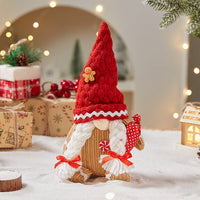 HKM-057555 Gingerbread Man Christmas Ornaments - Cloth Decorations in Red and White Hats, Candy Box Options Available
