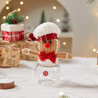 HKM-057555 Gingerbread Man Christmas Ornaments - Cloth Decorations in Red and White Hats, Candy Box Options Available