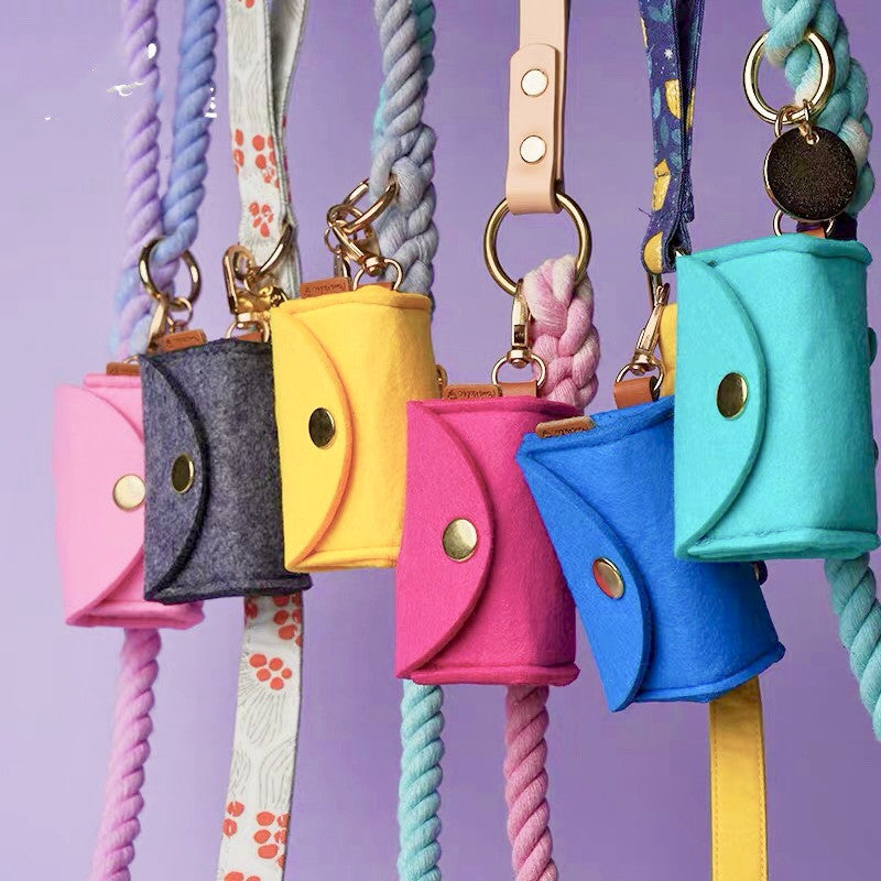 HKM-057619 Eco-Friendly Outdoor Dog Poop Bags with 15 Extra Garbage Bags - Multiple Colors Available